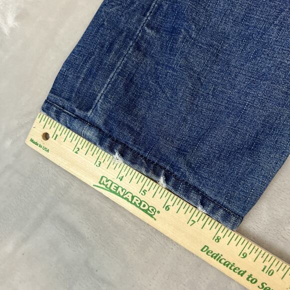 Armani Jeans Mens 33x30 Blue Denim Distressed Button Fly Grunge Streetwear - Picture 4 of 13